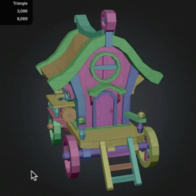 Meshy-T2 smart topology output generated from a single image