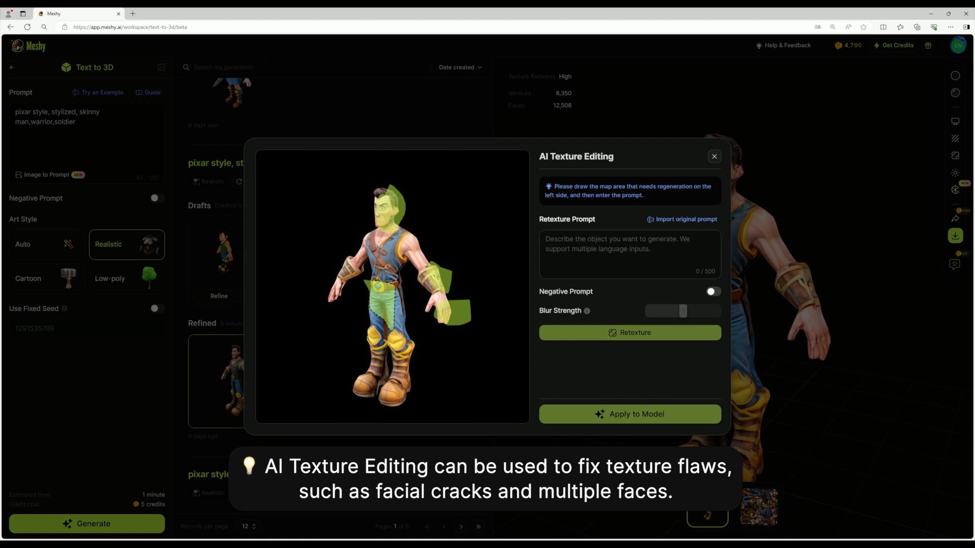 AI texture editing Process