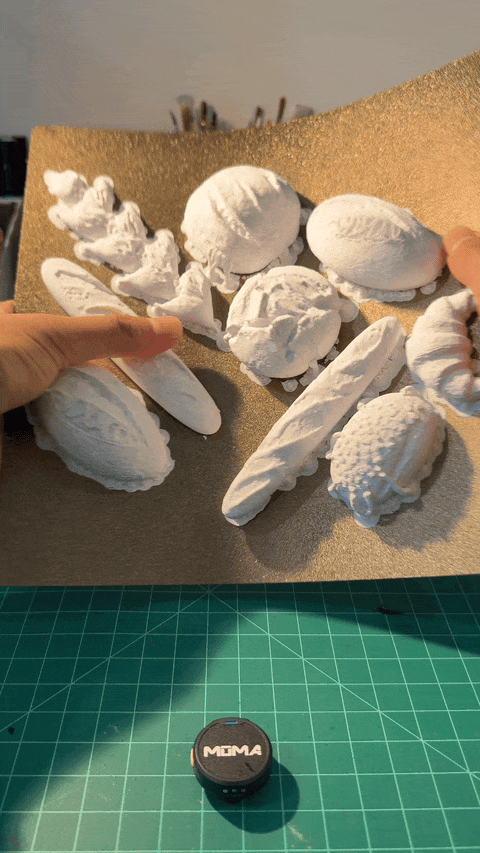 alcuni modelli di stampa 3D finali mostrati