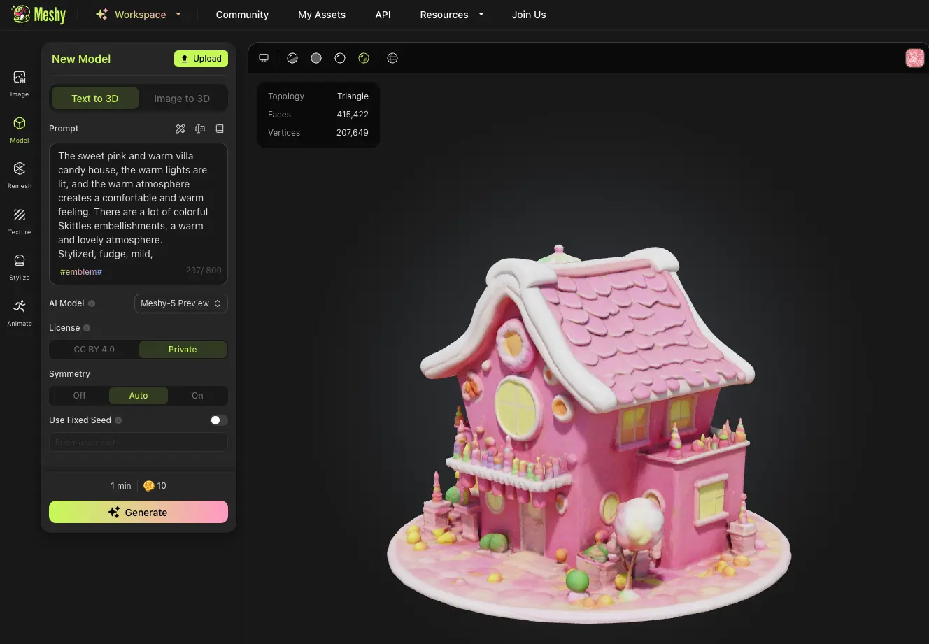 Create 3D elements using Meshy AI