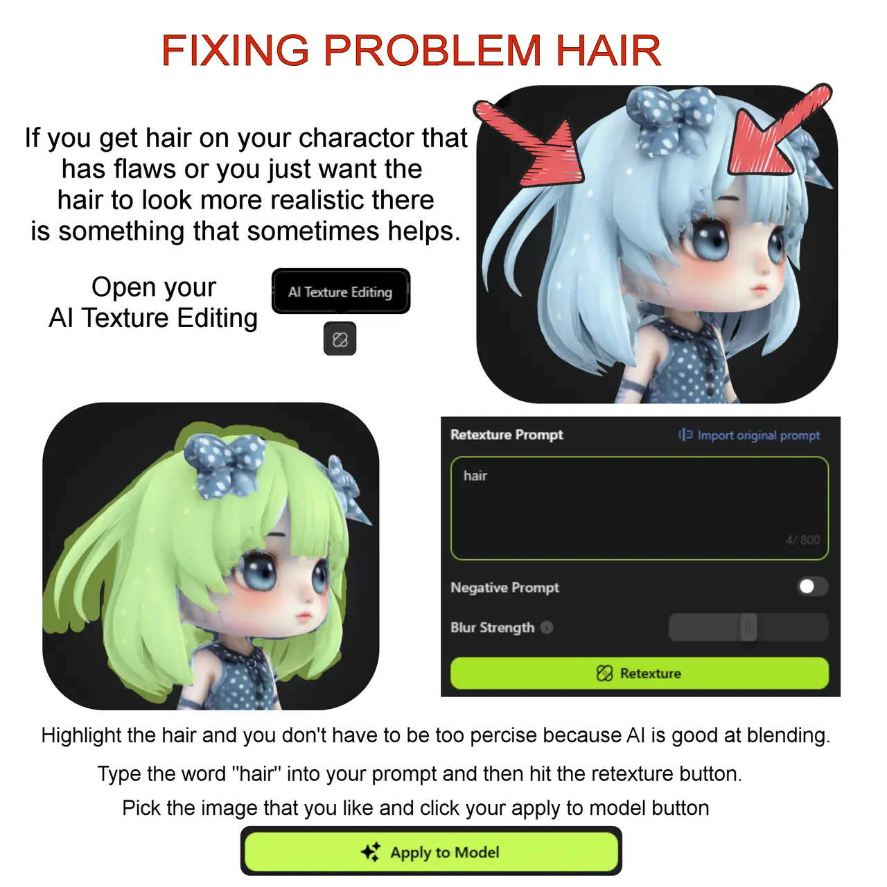 Fixing problem hair tips from Tansy