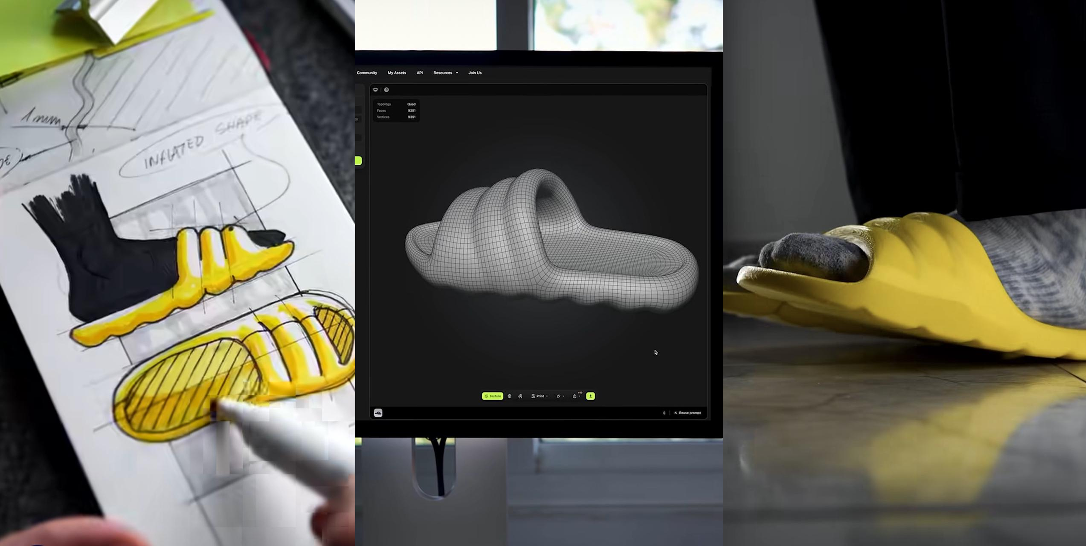 Meshy 3d printed slippers