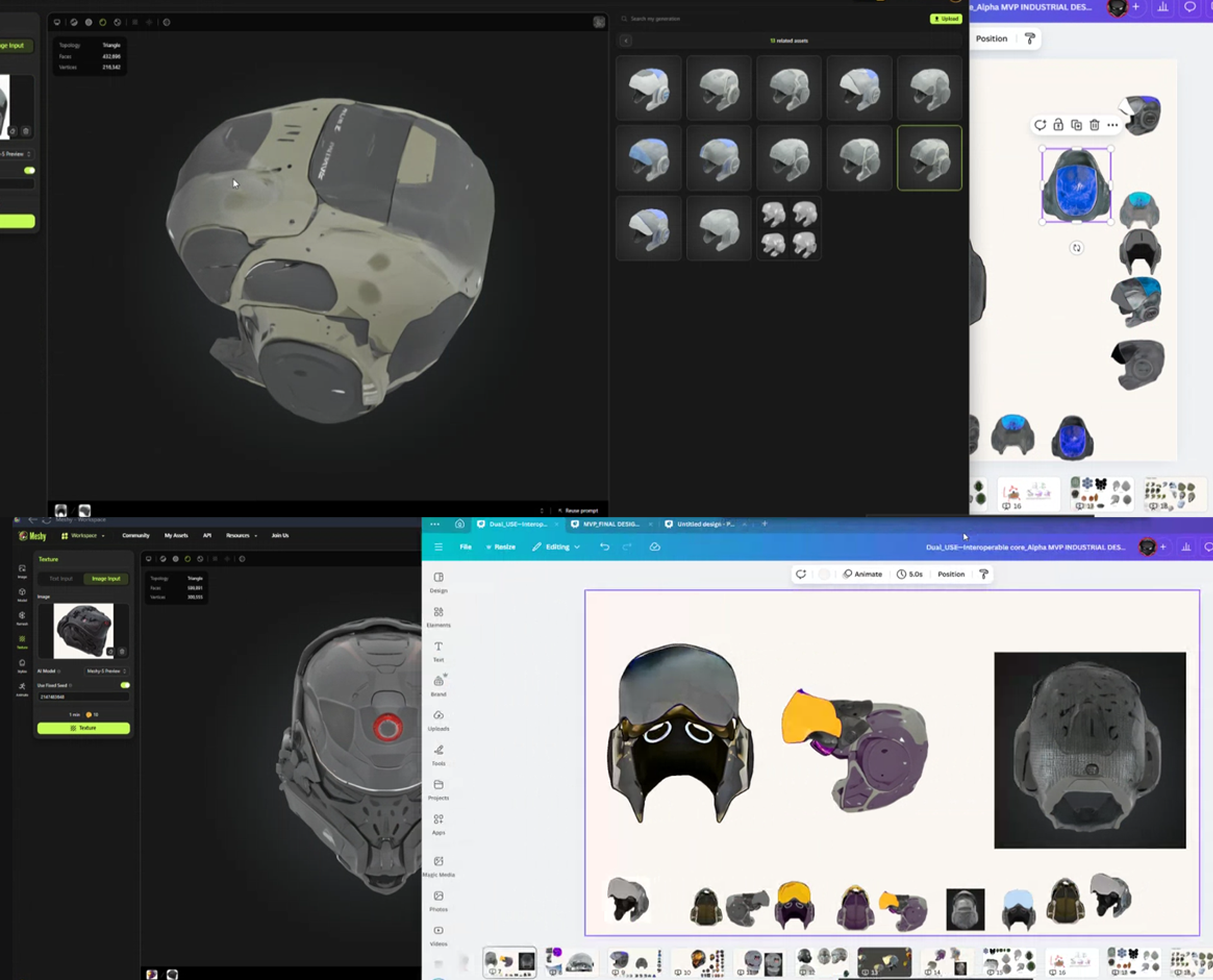Meshy generated helmet design