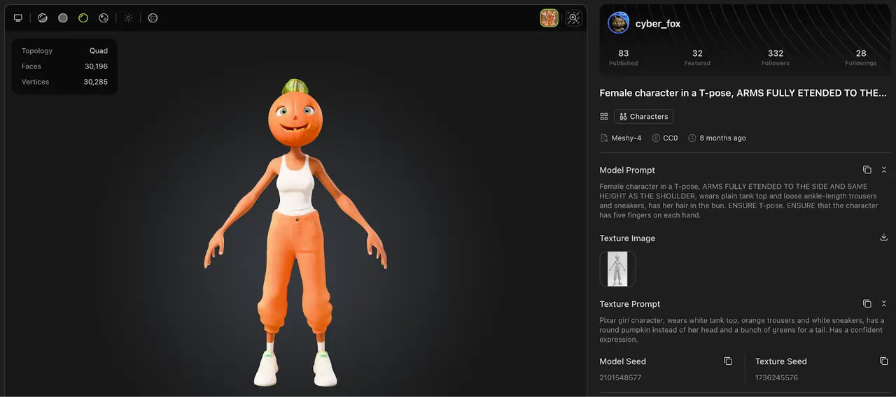 meshy-ai-3d-model-female-character-pumpkin-head