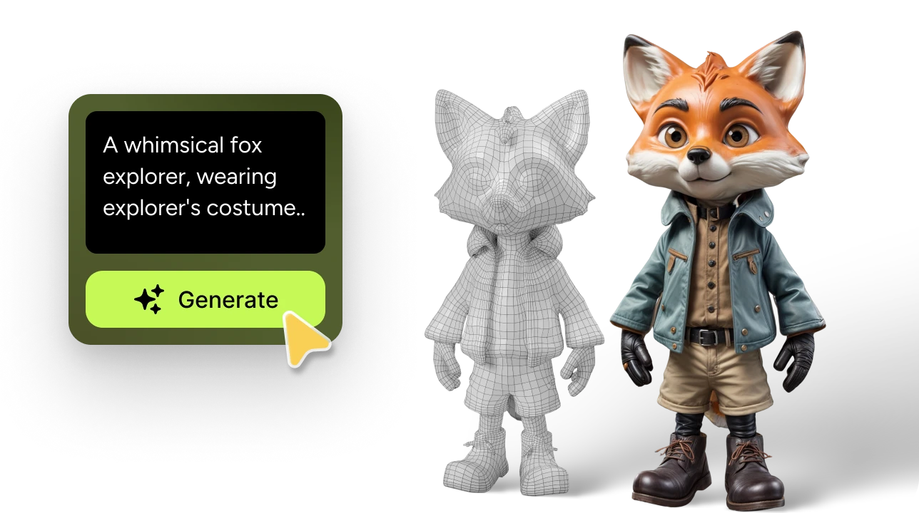 feature hero text to 3d example