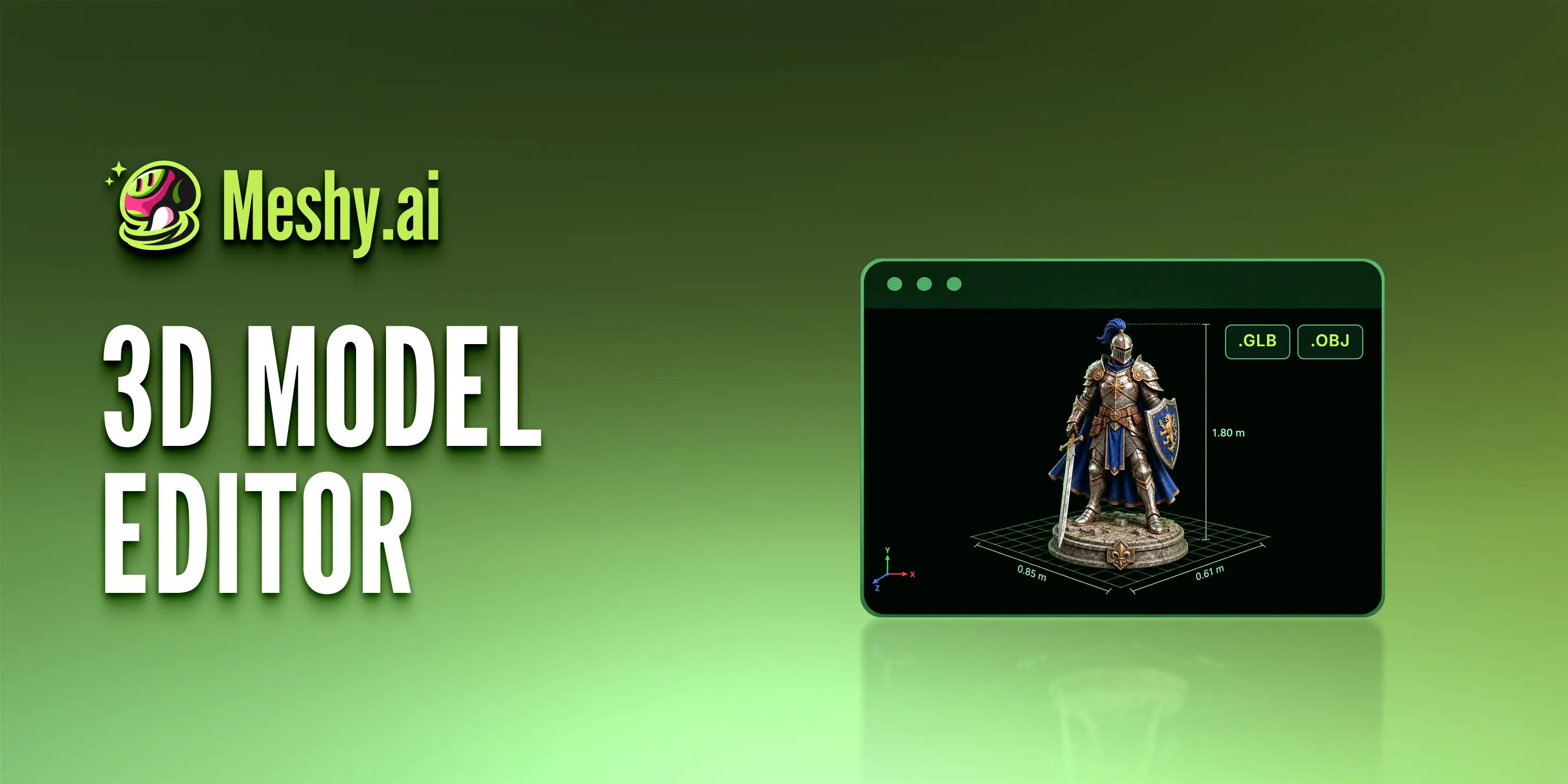 3D Model Editor Online — Edit GLB & OBJ Files Free | Meshy