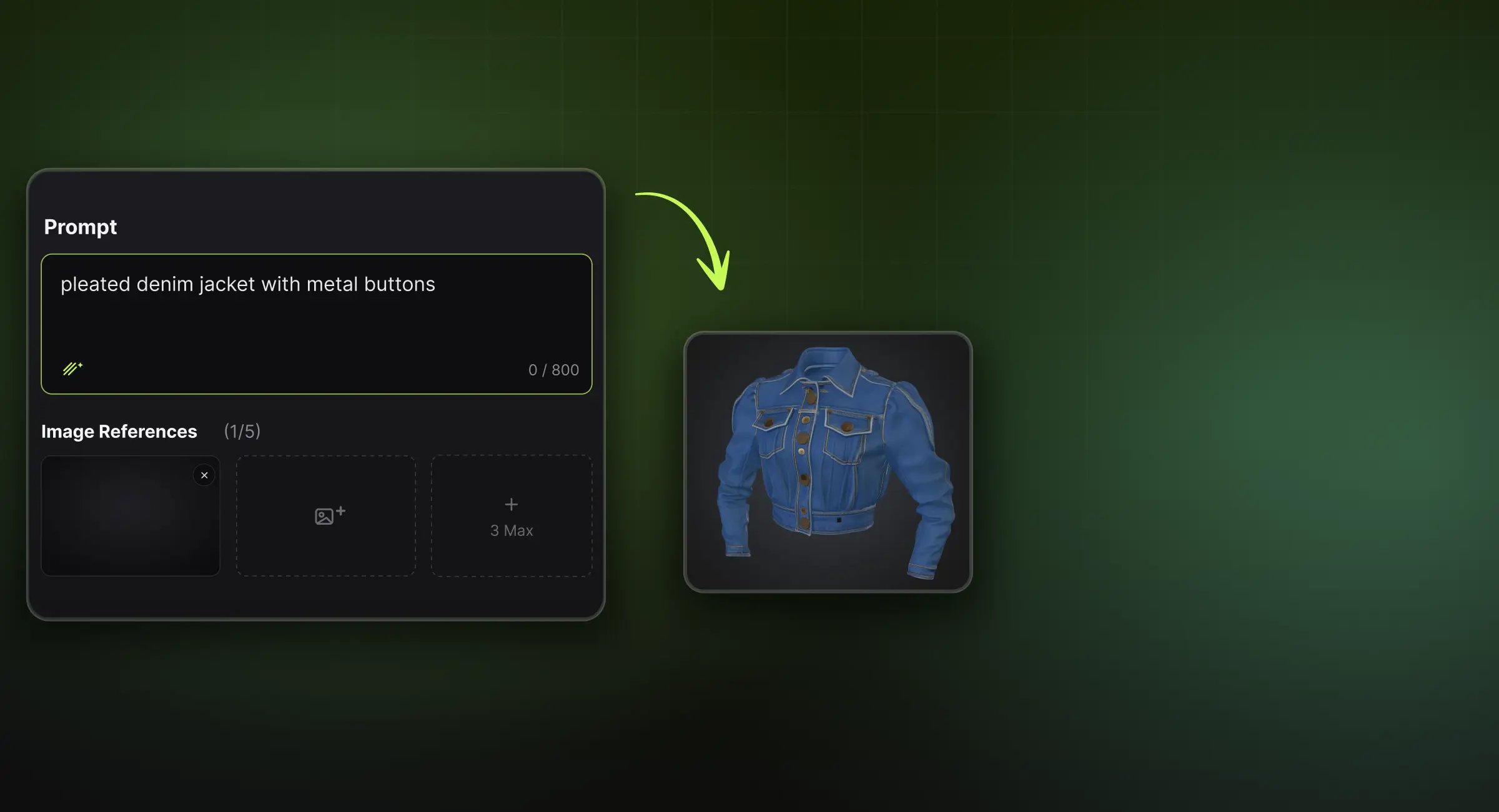 Conception de vêtements 3D par IA à partir d’une invite texte ou d’une image de référence dans Meshy