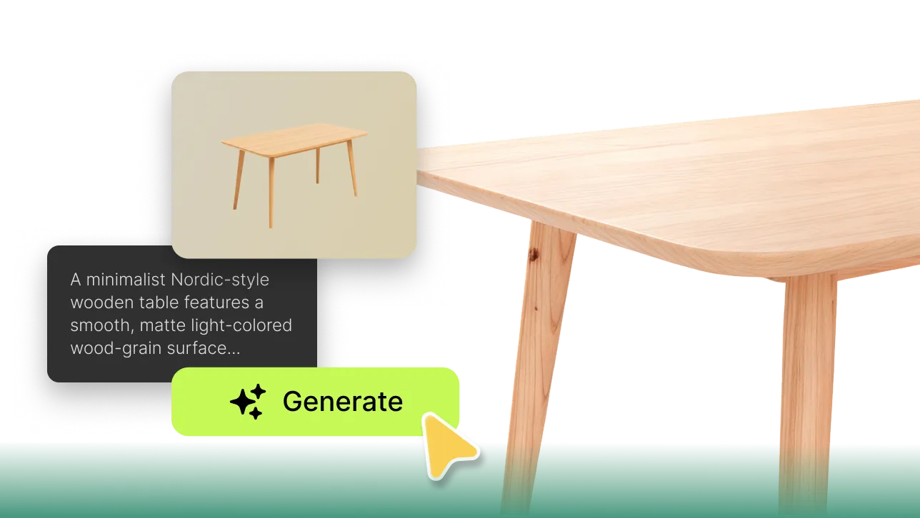 Generera omedelbart 3D-inredningsdesigner från text, skisser eller foton