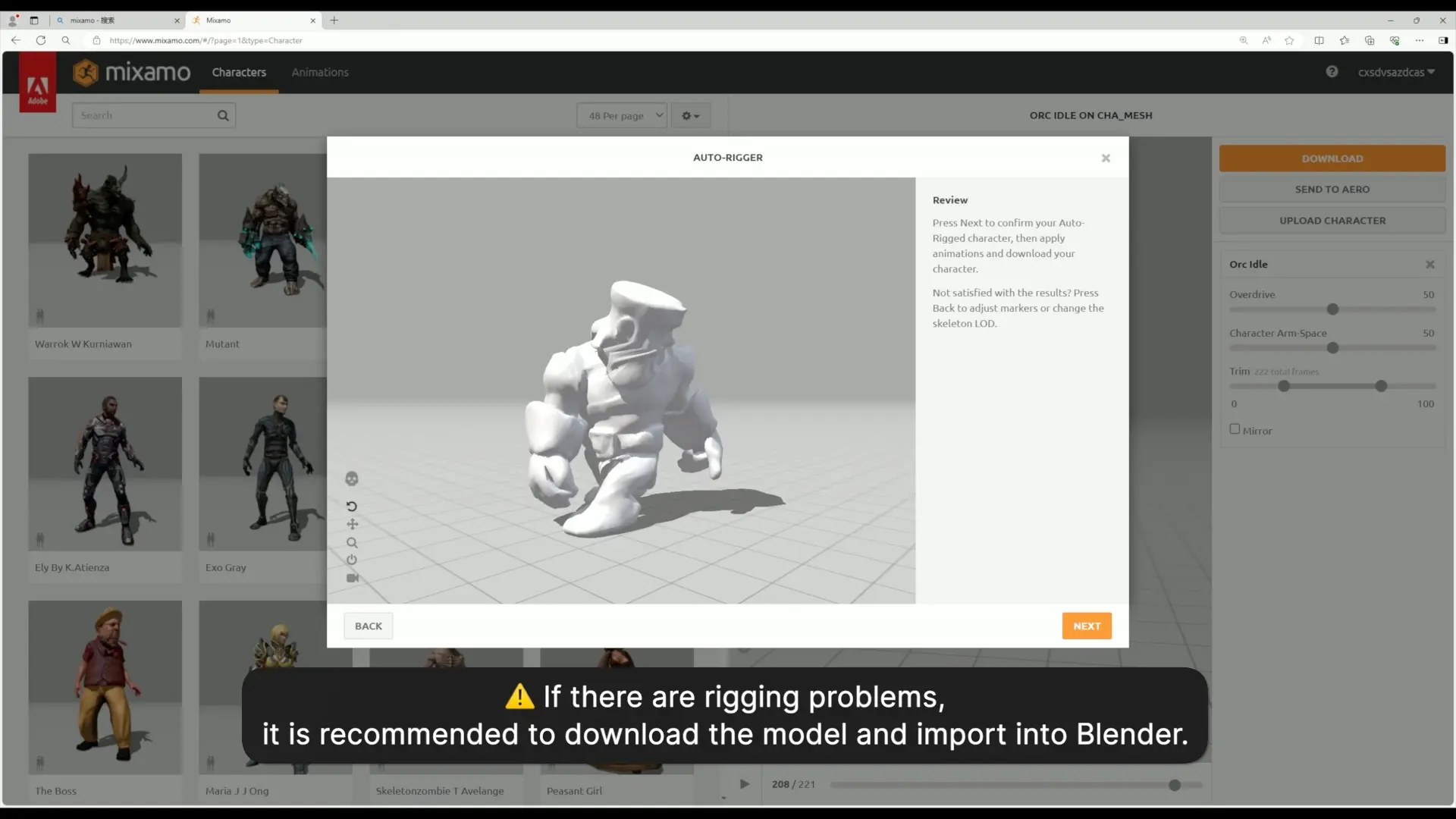Problemas comuns de rigging no Mixamo