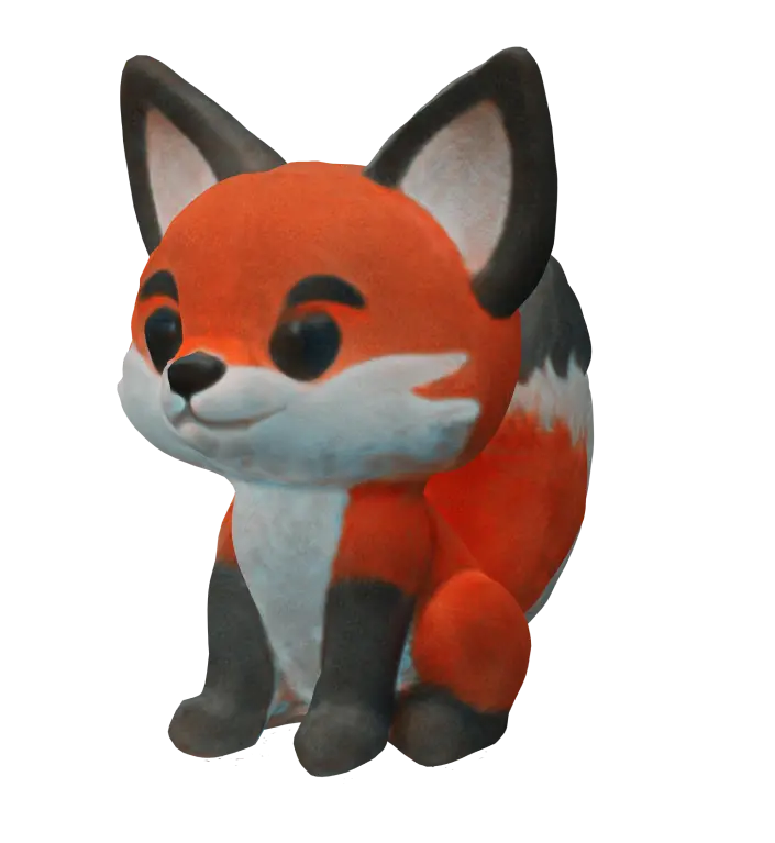 a cute fox generated by meshy text-to-3d