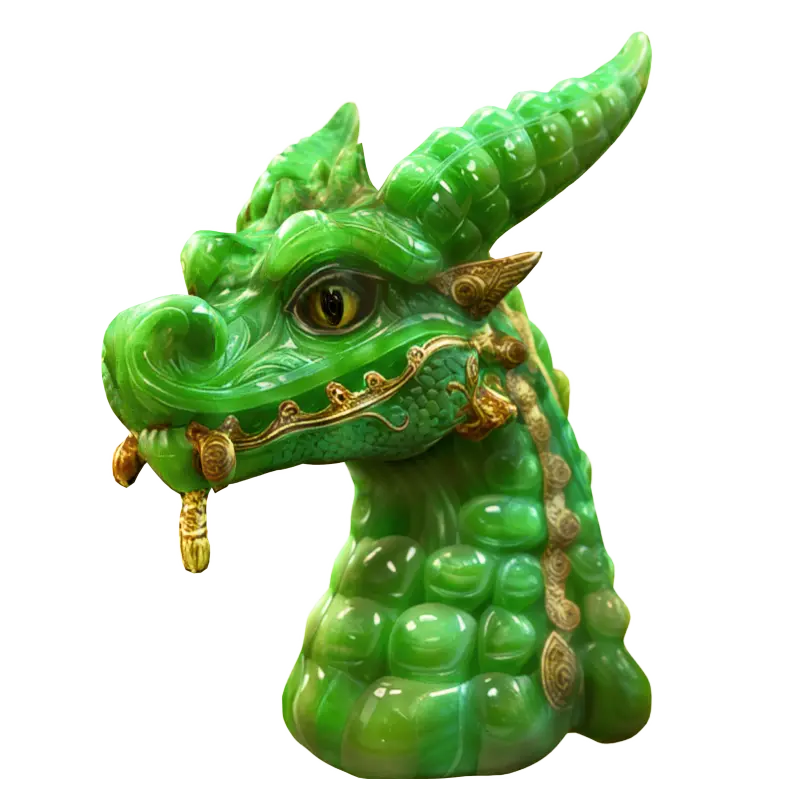 Golden dragon head generated by meshy text-to-3d