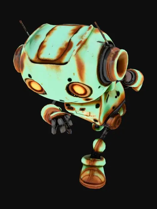 3D model for Create a cute post apocalyptical robot looks very futuristic and sort of humanoid but it also looks weathered and old.