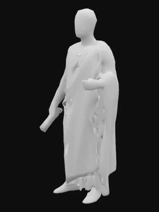 3D model for pretor romano con pergamino en la mano
