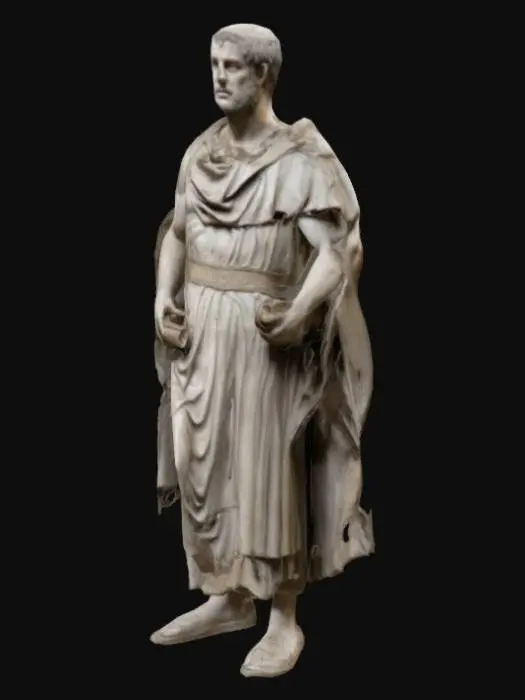 3D model for pretor romano con pergamino en la mano