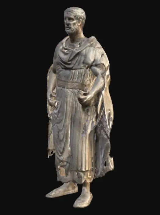 3D model for pretor romano con pergamino en la mano