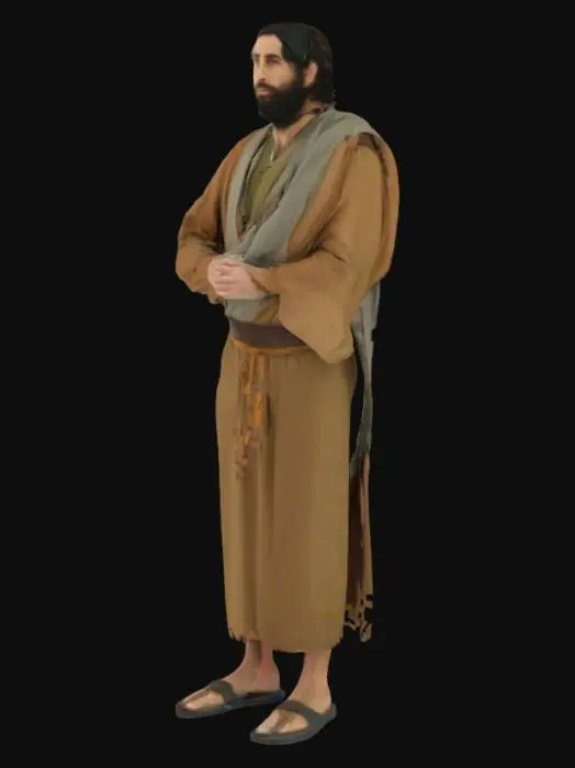 3D model for hombre hebreo con la vestimenta con la que aparecen en la serie de television the choosen
 
