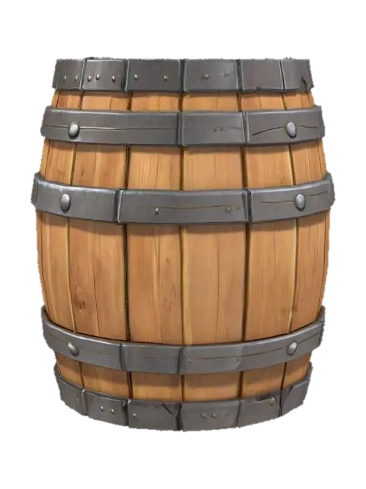 3D-модель Wooden Barrel, згенерована ШІ