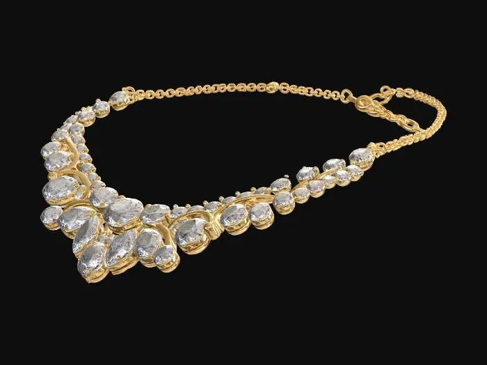3D model for Diamond Cascade Necklace