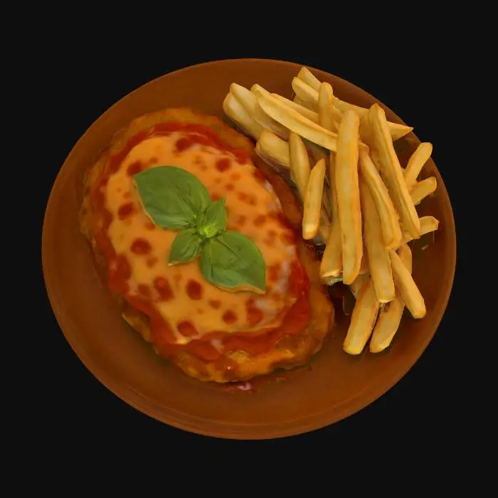 3D model for Chicken Parm with Fries