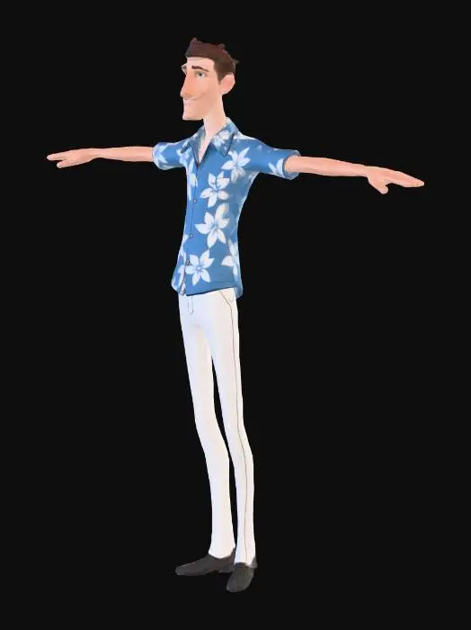 3D model for Hawaiian Shirt T-Pose Character