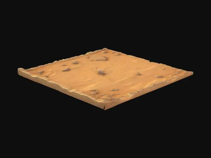 3D model for A simple, Stylized, 3D model of a chibi-style modular desert ground tiles.
Details:
Sandy, light orange surface with patches of texture and small pebbles.
Irregular edges for an organic transition between tiles.
Subtle color variations to enhance depth.
The overall style is reminiscent of a fantasy or action-adventure game similar to The Legend of Zelda.
Stylized, Fantasy, Game Assets, Legend of Zelda, World of Warcraft, League of Legends, Pixar Style, Full Body, A-pose