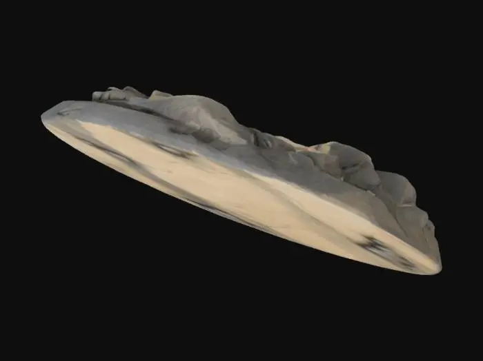 3D model for A simple, Stylized, 3D model of a chibi-style cliff convex corner segment.
Details:
   Connected outward to form a convex edge.
 Jagged, angular rock formations with warm  beige and dark gray tones.
 Subtle cracks and weathered textures for realism.
 Slight variation in rock sizes and edges.
The overall style is reminiscent of a fantasy or action-adventure game similar to The Legend of Zelda.
Stylized, Fantasy, Game Assets, Legend of Zelda, World of Warcraft, League of Legends, Pixar Style