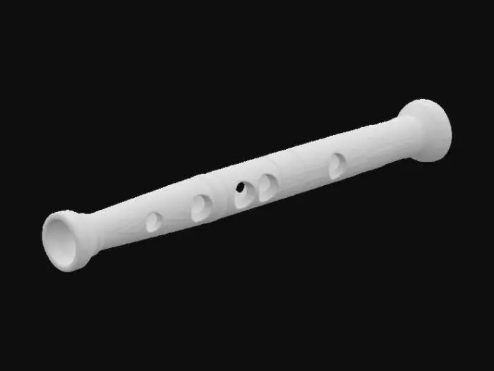 3D model for A stylized 3D model of a chibi-style Recorder.
Details:
 A slender golden flute, crafted from smooth, polished metal.
 The body features three symmetrically placed finger holes, each encircled by subtle, engraved rune.
 A mouthpiece with intricate carvings reminiscent of ancient musical relics
The overall style is reminiscent of a fantasy or action-adventure game similar to The Legend of Zelda.
Stylized, Fantasy, Game Assets, Legend of Zelda, World of Warcraft, League of Legends, Pixar Style