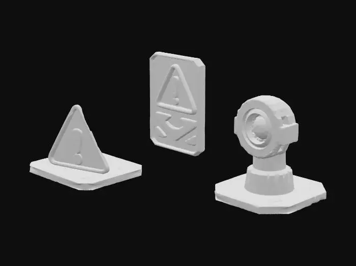 3D model for Warning Symbols in Neon Glow