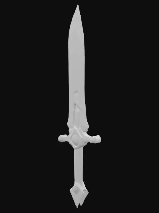 3D model for A stylized 3D model of a makeshift sword crafted from VR parts and fantasy metal. Pixar style
