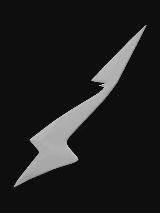 3D model for A projectile takes the form of an elongated, tapering energy bolt, glowing a brilliant cyan. It has a sharp, pointed front and a slightly wider, trailing back, leaving a subtle, luminous wake as it moves. The bolt is purely ethereal, made of light, possessing no tangible texture but conveying immense speed and focused energy in its sleek, dart-like shape.