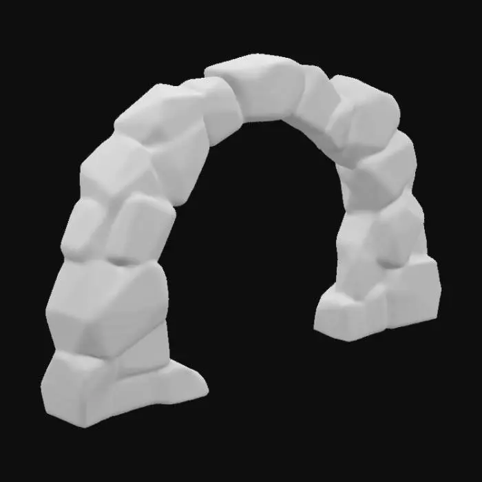 3D model for A simple, Stylized, 3D model of a chibi-style cave wall segment with a small cave opening.
Details:
 Dark  brown jagged stone walls with sharp edges and rough textures.
 A dark, rounded cave opening framed by rugged stone edges at the base.
The overall style is reminiscent of a fantasy or action-adventure game similar to The Legend of Zelda.
Stylized, Fantasy, Game Assets, Legend of Zelda, World of Warcraft, League of Legends, Pixar Style