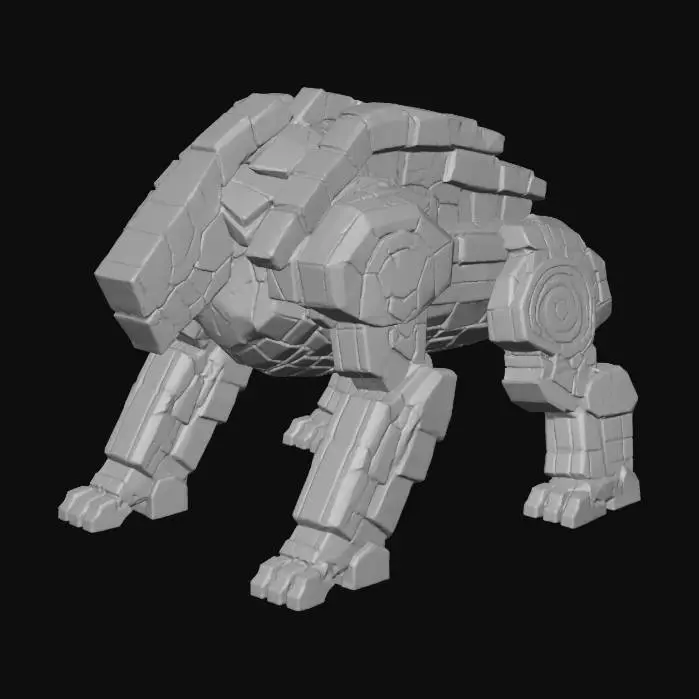3D model for Massive Stone Siege-Beast by chatGPT