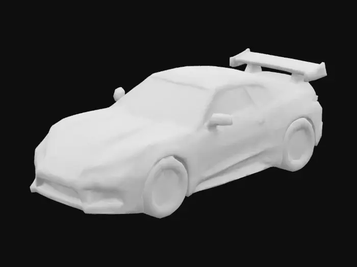 3D model for low poly blue Racer car