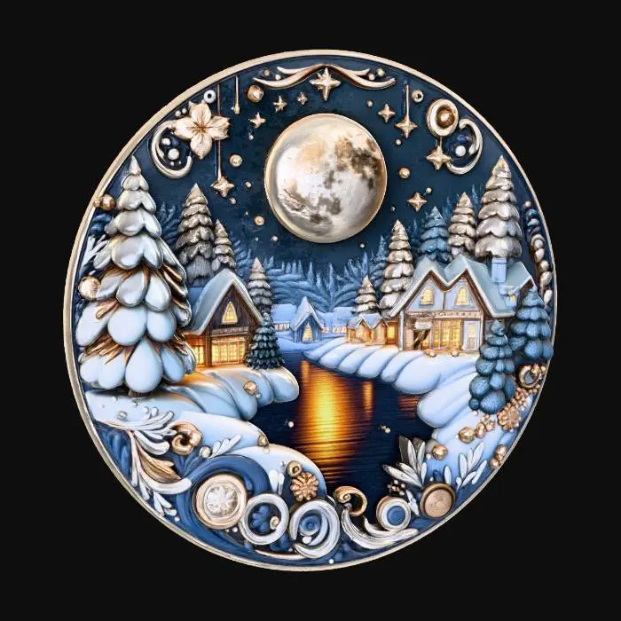 3D model for Moonlit Winter Village