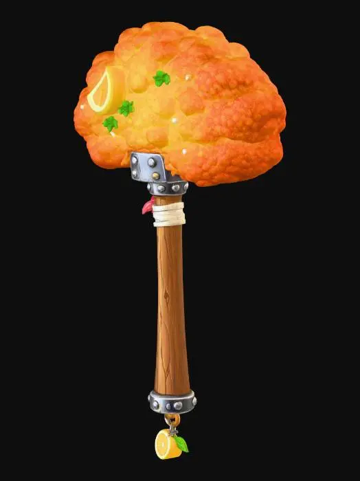 3D model for Fried Chicken Mallet with Lemon Garnish