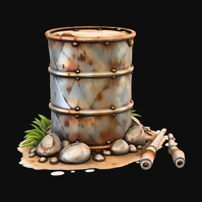 3D model for Rusty Barrel and Pipes