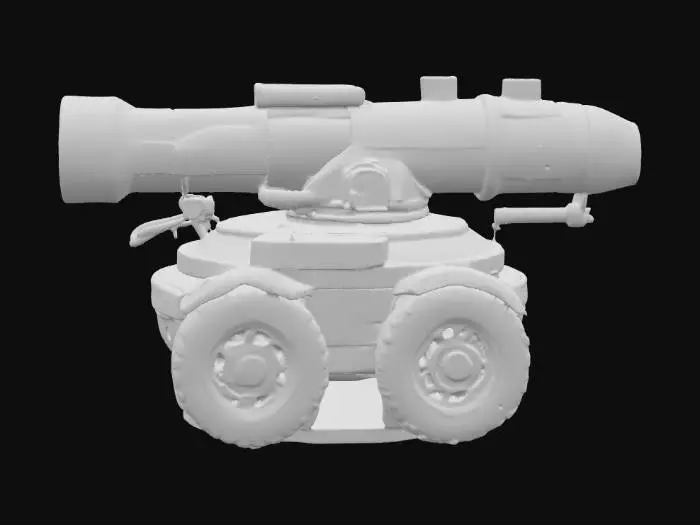 3D model for laser cannon with wheels