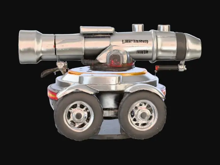 3D model for laser cannon with wheels