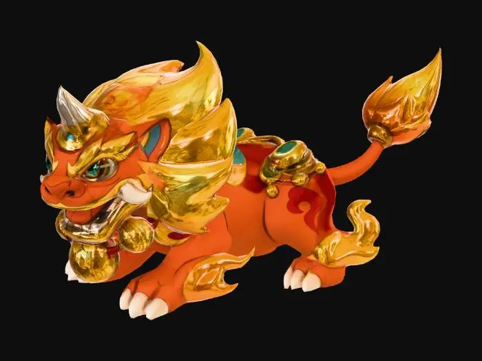 3D model for Flaming Guardian Lion