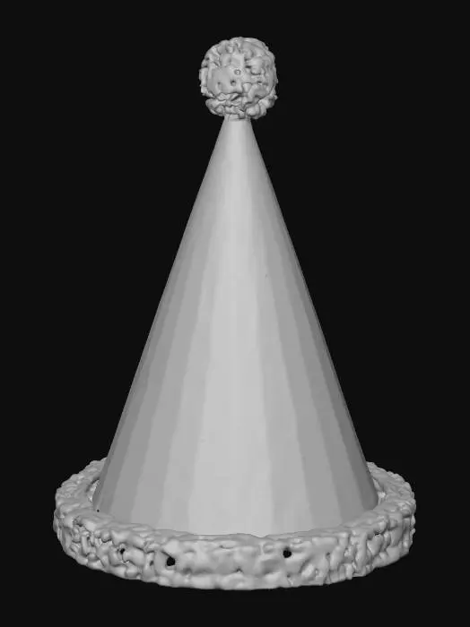 3D model for Birthday party hat with a retro-syled arcade pattern on it