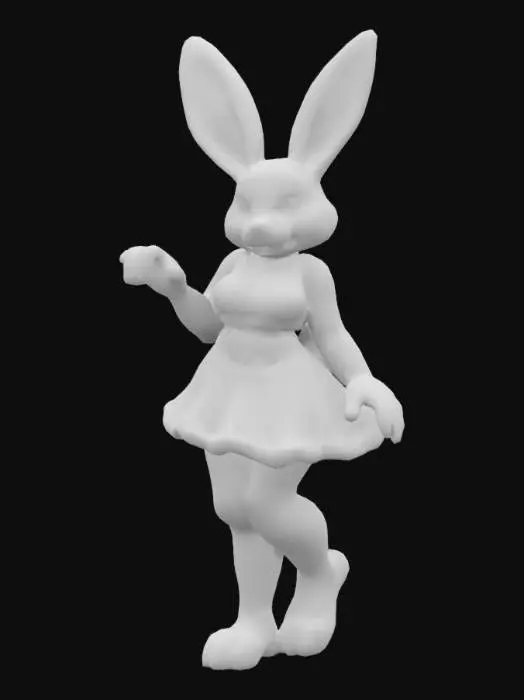 3D model for rabbit woman, anime style., Anime, Ultra Realistic, Full Body