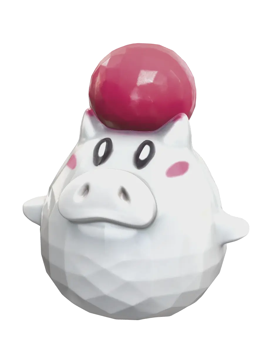 Ornate Spoink Evolution 3D model, vytvořený pomocí AI