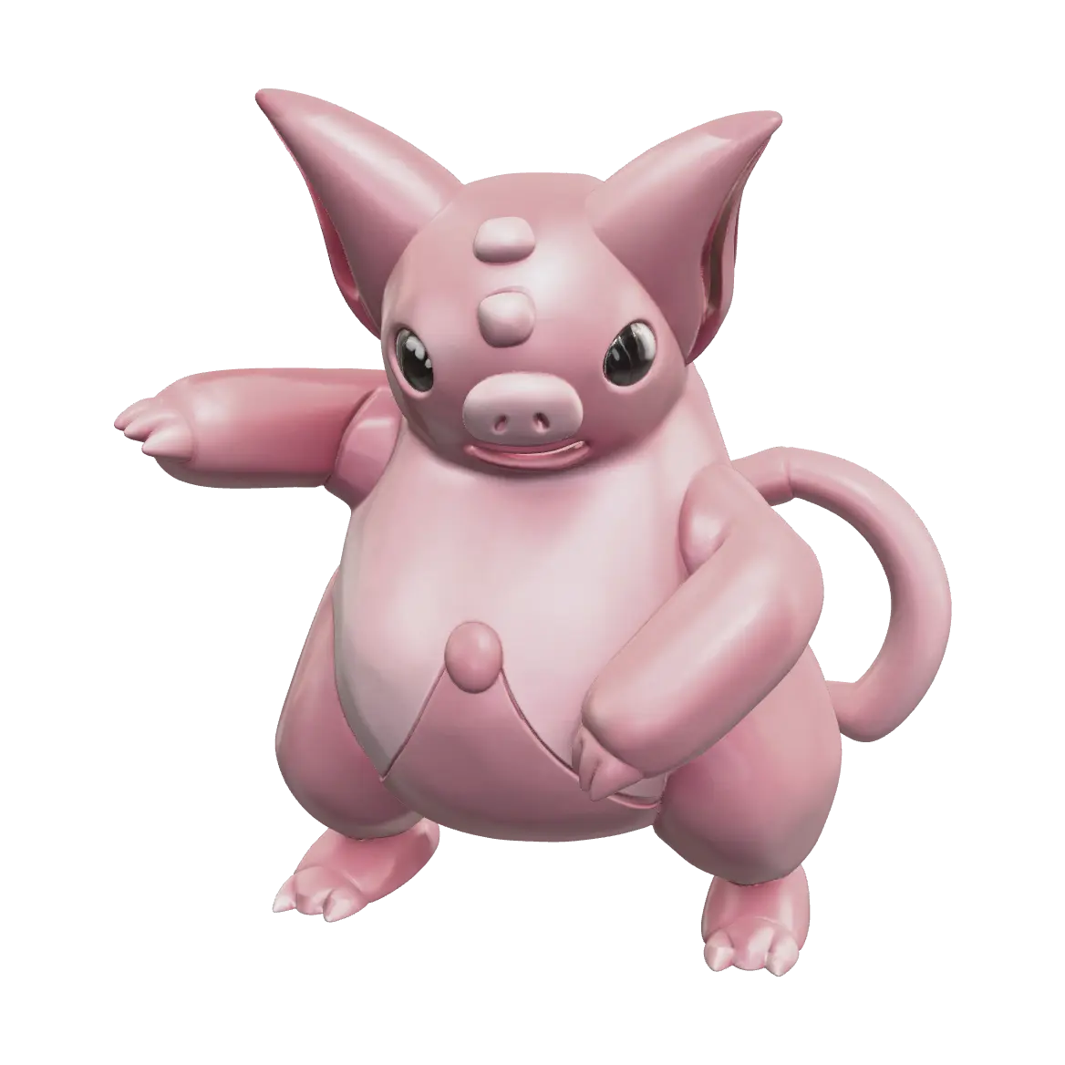 Spoink Evolution 3D model, vytvořený pomocí AI