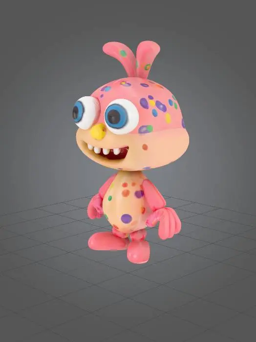 3D model for Weird balloon creature with legs, squeaks when poked.