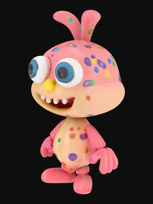 3D model for Weird balloon creature with legs, squeaks when poked.