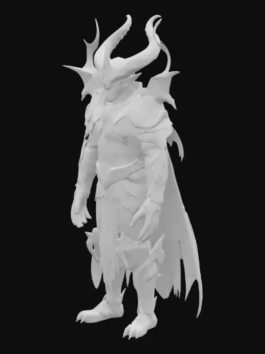 3D model for 1man, solo, standing, demon, horns, demons armor++, cool armor+++, cool helmet++, fantasy+++, demon lord+++++