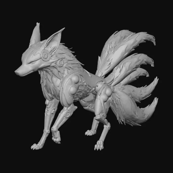 3D model for Aetheris Mechanical Kitsune and Emerald Gold Fox
