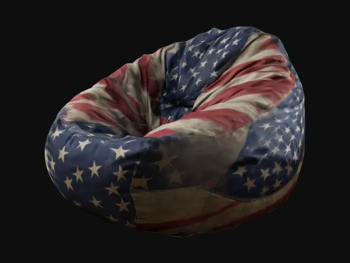 3D model for realistic, game-ready bean bag chair with weed Texture