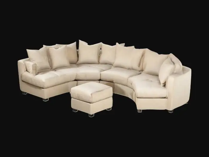 3D model for Huge cream fabric sectional sofa for a penthouse