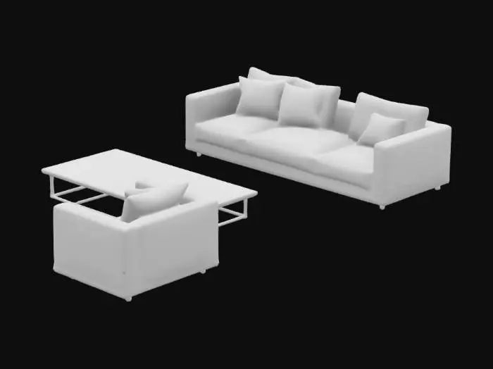 3D model for 沙发组合,茶几 usa flag texture